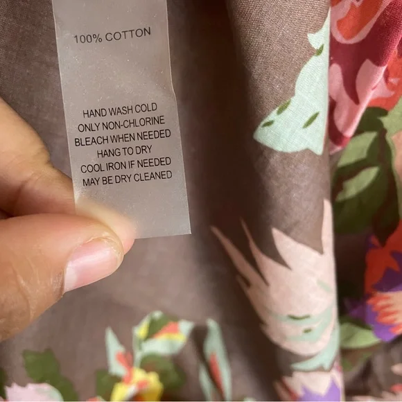 Soft Surroundings tunic floral rolled sleeves side pockets women’s Size XSmall - Picture 9 of 14